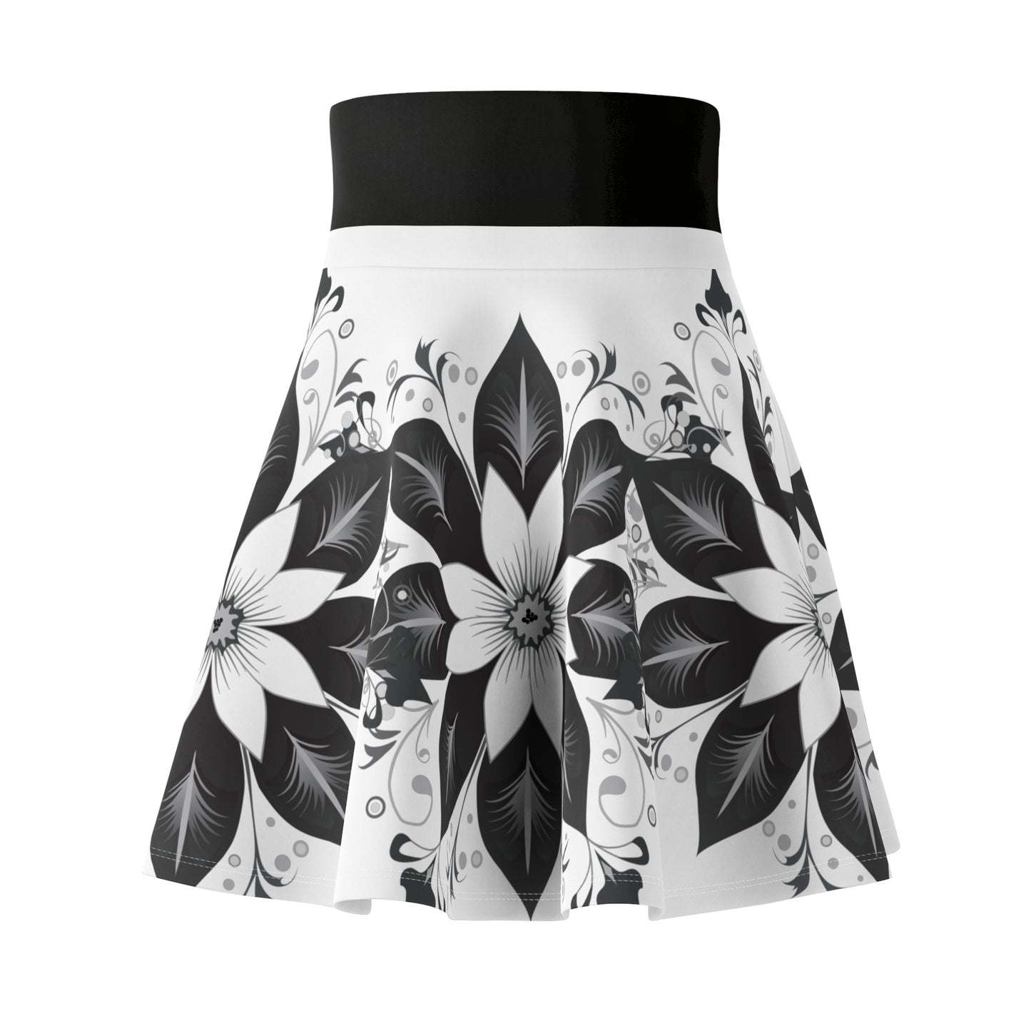 Chic Floral Women's Skater Skirt, Trendy Outfit, Casual Wear, Spring Fashion, Perfect for Parties, Floral Print Skirt