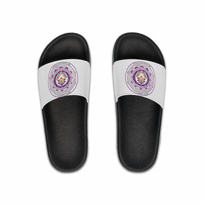 Spiritual Men's Slide Sandals with Logo Design, Relaxation Footwear, Summer Slides, Beach Wear, Casual Slip-Ons, Gift for Him