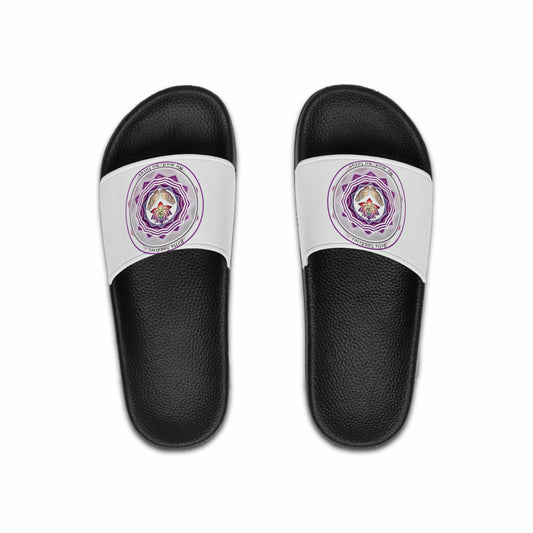 Spiritual Men's Slide Sandals with Logo Design, Relaxation Footwear, Summer Slides, Beach Wear, Casual Slip-Ons, Gift for Him