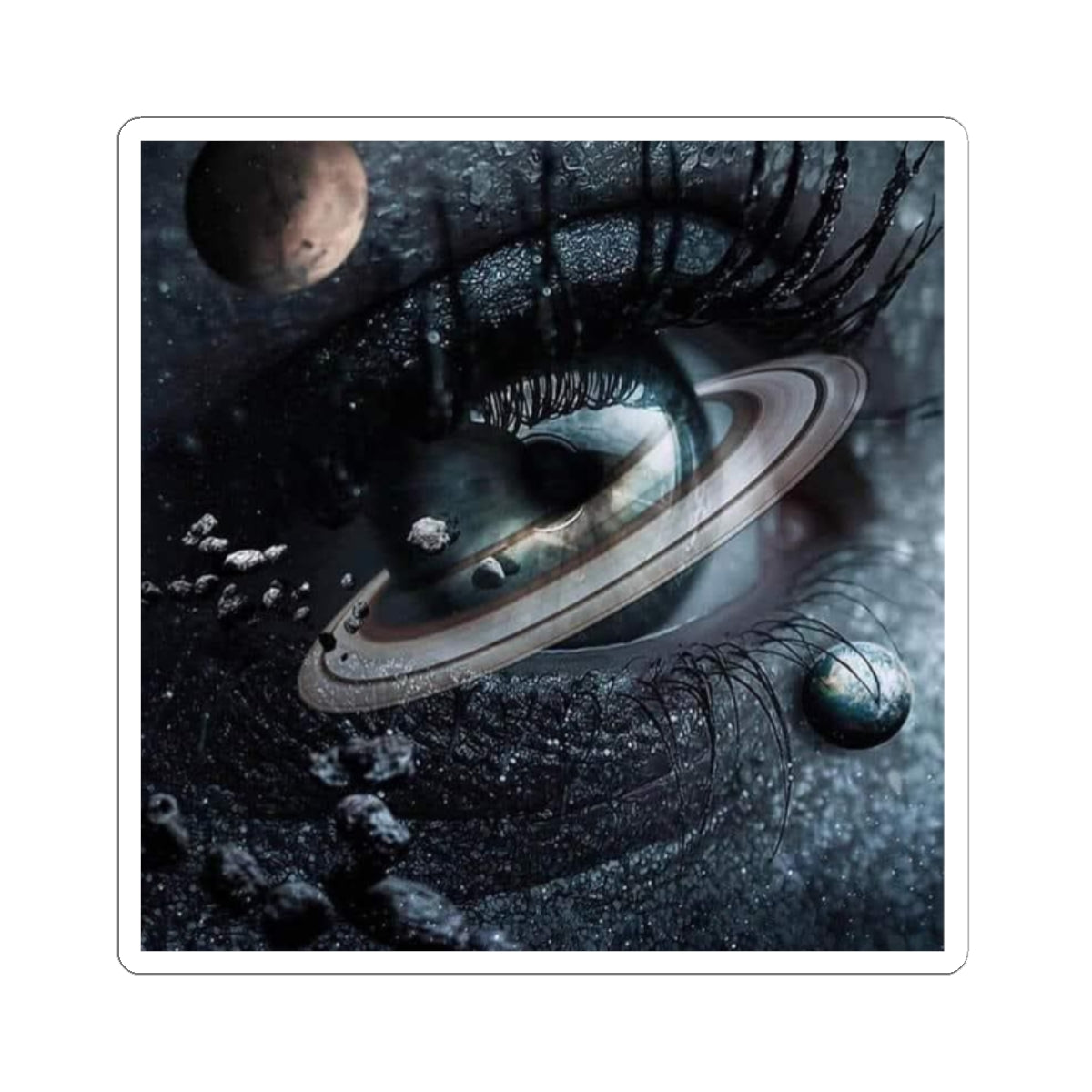 Mystical Space Eye Stickers - Cosmic Decor, Laptop Accessories, Gift for Stargazers, Aesthetic Wall Art, Unique Stationery