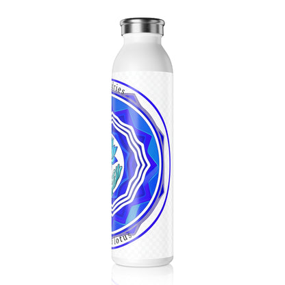 Mindful Lotus Slim Water Bottle, Motivational Hydration, Eco-Friendly Drinkware, Yoga Gift, Inspirational Wellness
