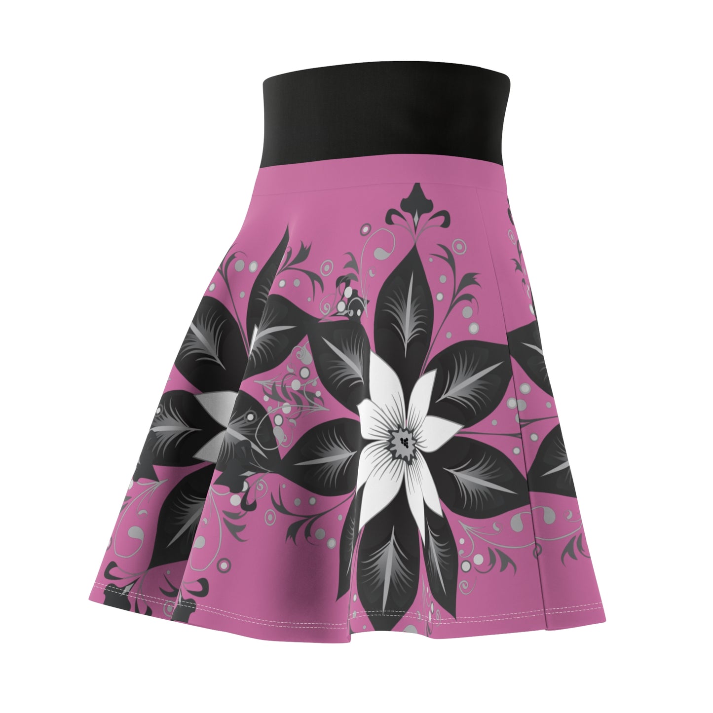 Chic Floral Women's Skater Skirt, Trendy Outfit, Casual Wear, Spring Fashion, Perfect for Parties, Floral Print Skirt