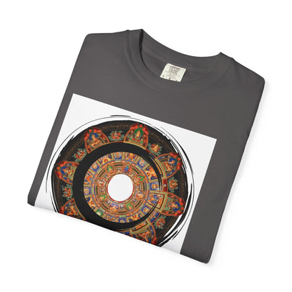 Colorful Mandala T-Shirt, Unisex Garment-Dyed Tee, Bohemian Style Shirt, Casual Wear for Festivals, Unique Gift Idea