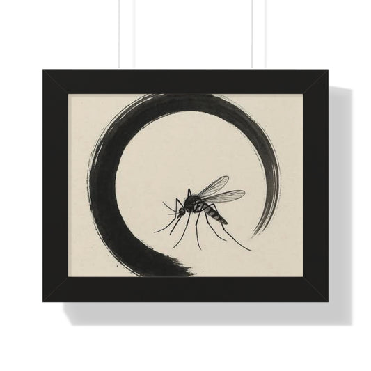 Minimalist Mosquito Art Print, Framed Poster for Home Decor, Insect Wall Art, Nature Lover Gift, Black and White Decorative Print