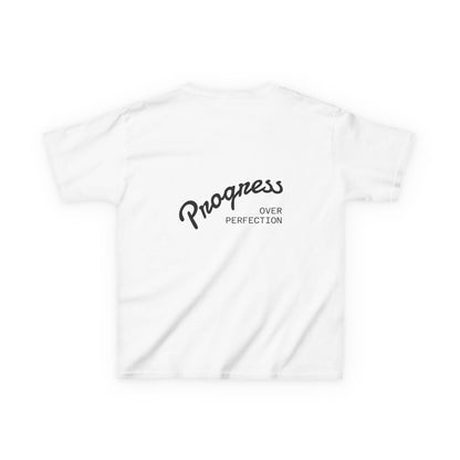 Kids Tee — ‘Progress Over Perfection’ Lotus Graphic