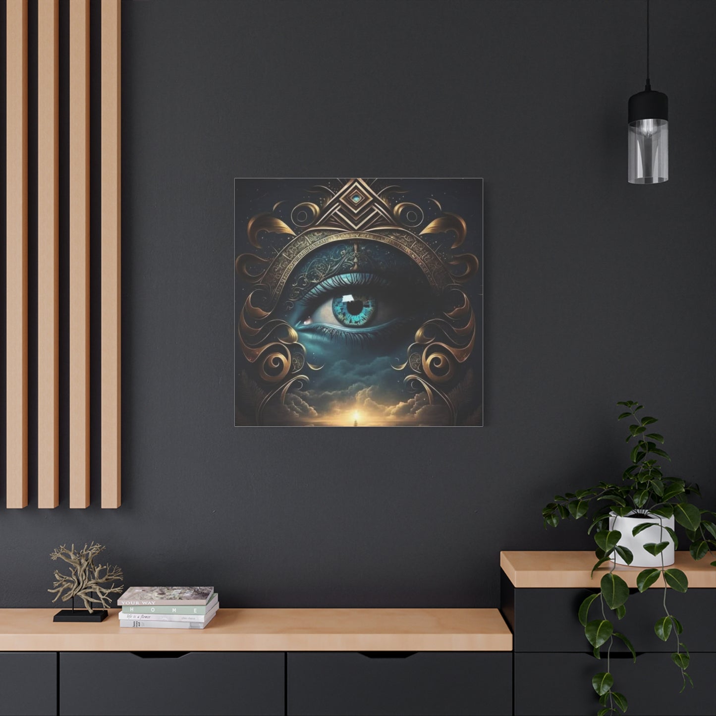 Mystical Eye Canvas Wall Art, Boho Decor, Home Wall Art, Unique Gift, Modern Artwork, Eye Design