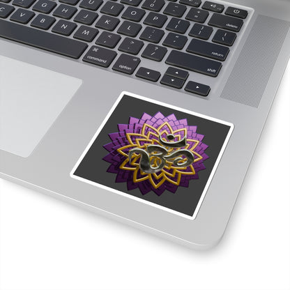 Meditative Lotus Kiss-Cut Stickers - Yoga Decor, Spiritual Art, Laptop Decal, Gifts for Mindfulness, Boho Home