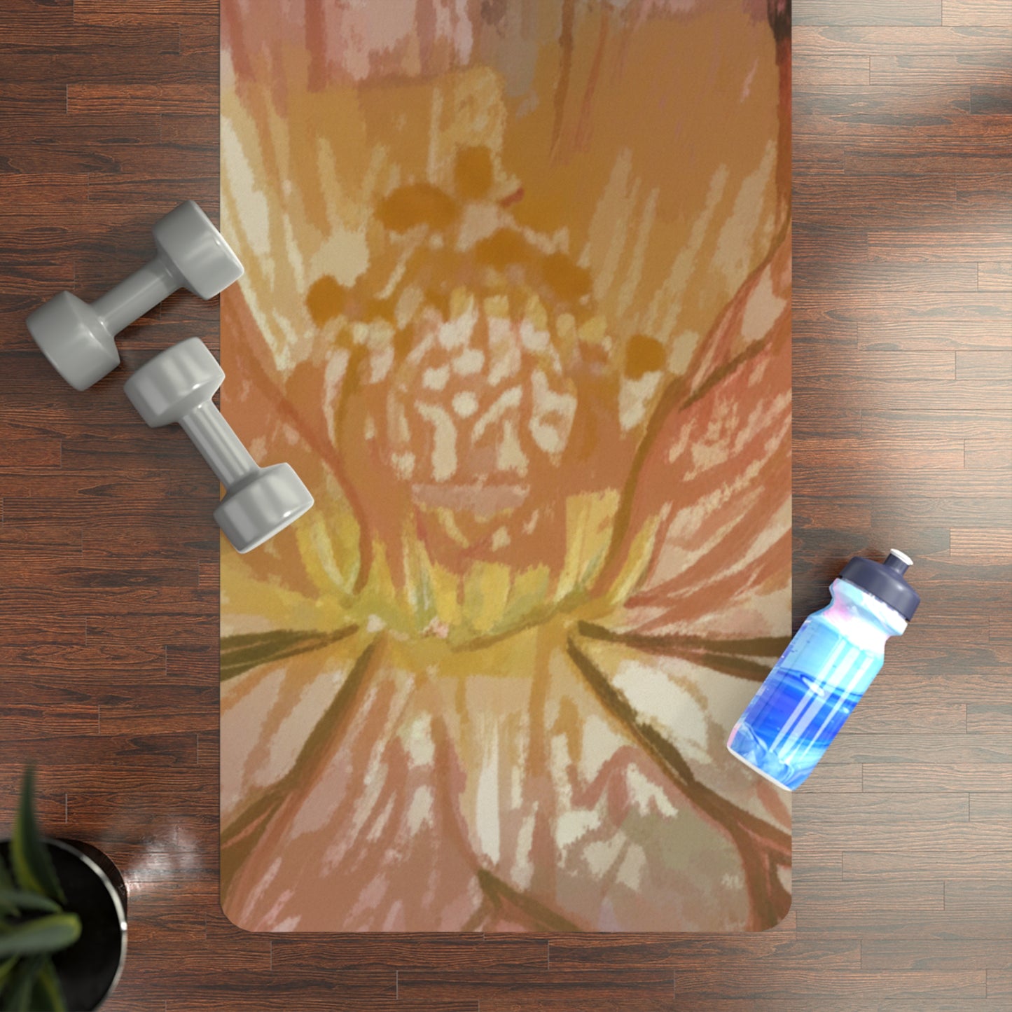 Blooming Lotus Rubber Yoga Mat | Eco-Friendly Exercise, Fitness, Meditation, Gift for Yoga Lovers