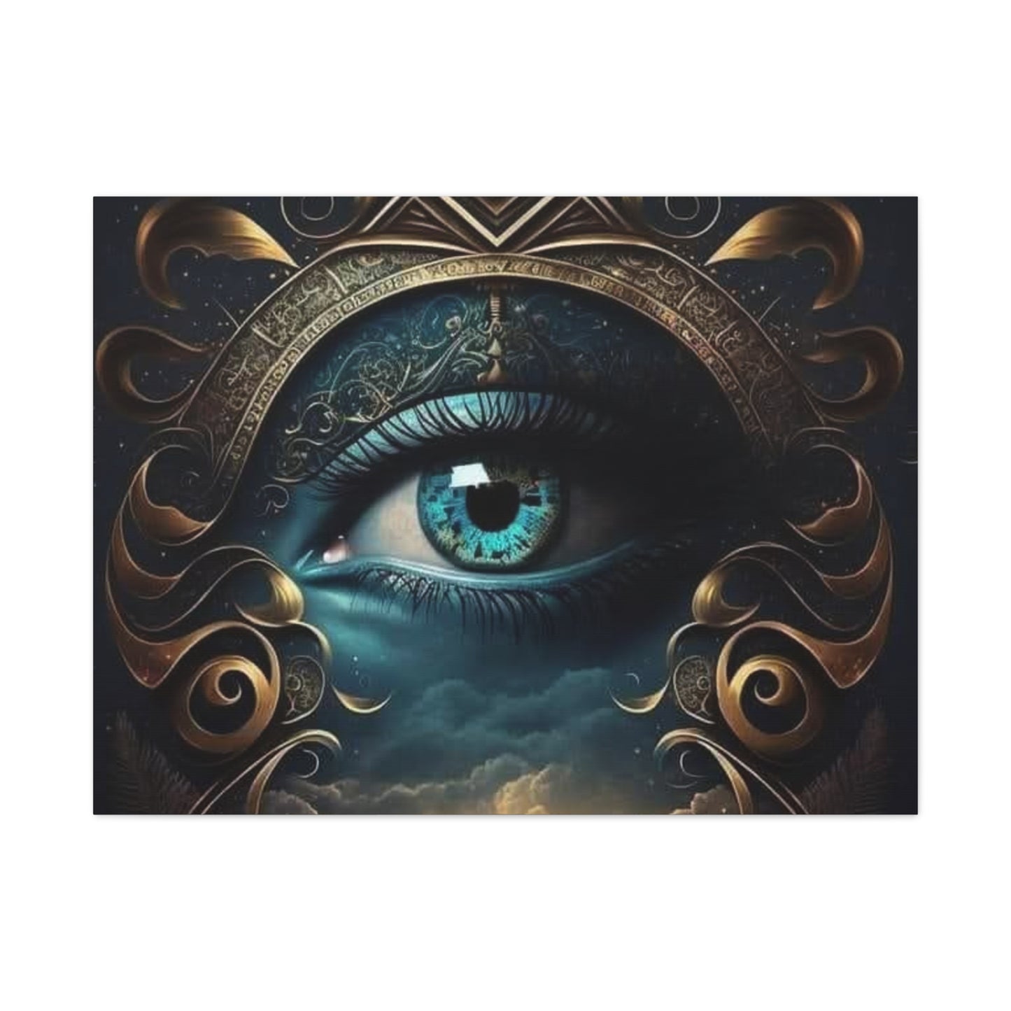 Mystical Eye Canvas Wall Art, Boho Decor, Home Wall Art, Unique Gift, Modern Artwork, Eye Design