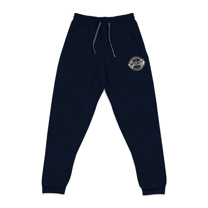 Embroidered Cozy Joggers — Small Floral Heart Chest Patch