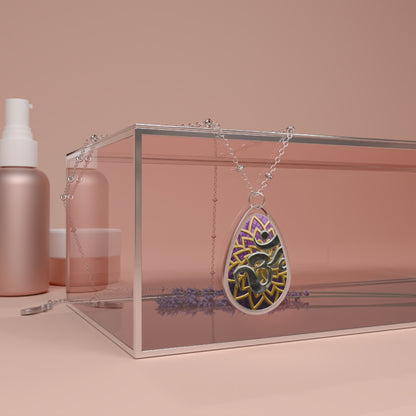 Bohemian Style Oval Necklace, Handmade Pendant Jewelry, Unique Gift for Her, Layering Necklace, Yoga Jewelry, Spiritual Accessory