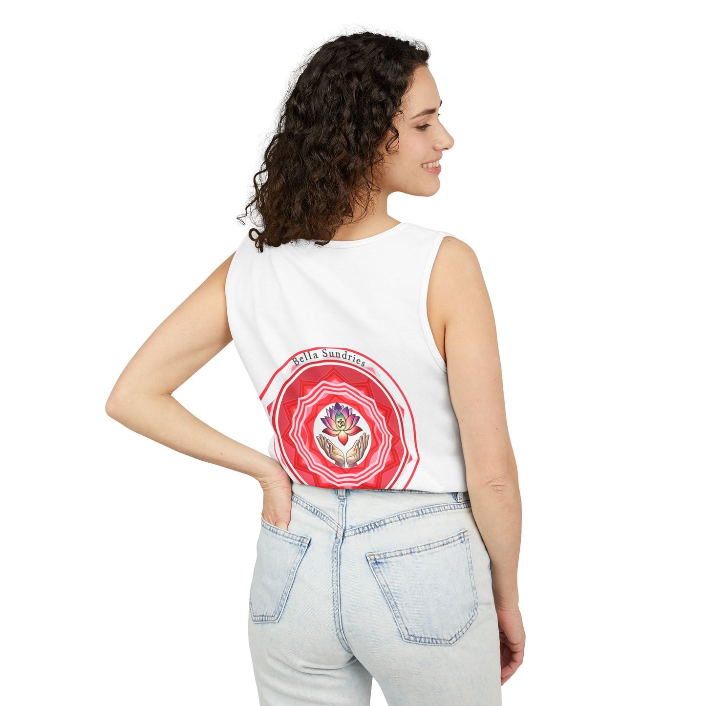 Yoga Spiritual Tank Top, Om Symbol Shirt, Lotus Flower Tee, Meditation Apparel, Gift for Yogis, Unisex Activewear