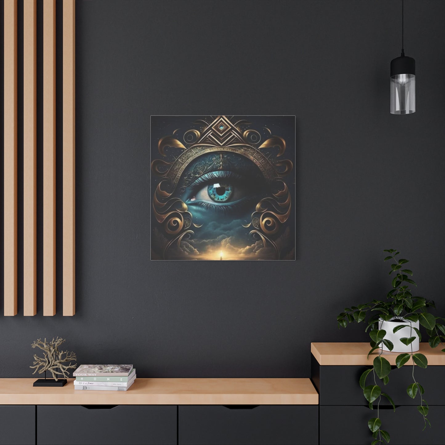 Mystical Eye Canvas Wall Art, Boho Decor, Home Wall Art, Unique Gift, Modern Artwork, Eye Design