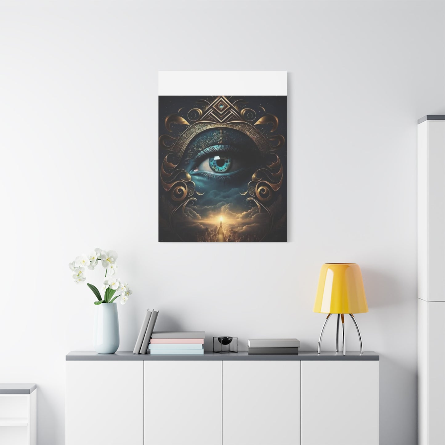 Mystical Eye Canvas Wall Art, Boho Decor, Home Wall Art, Unique Gift, Modern Artwork, Eye Design