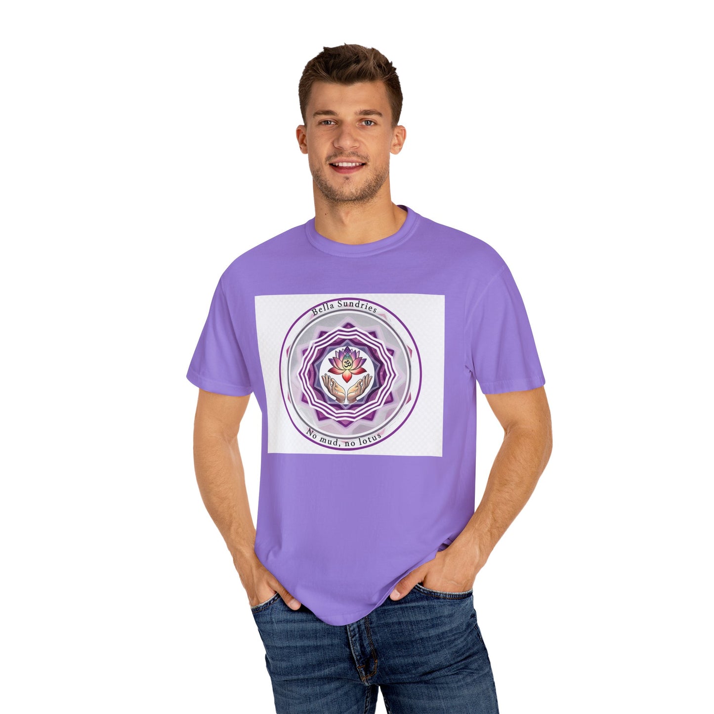 Spiritual Mandala T-Shirt, Unisex Garment-Dyed Tee for Meditation, Yoga, Mindfulness, Gift for Him/Her, Boho Chic Wear