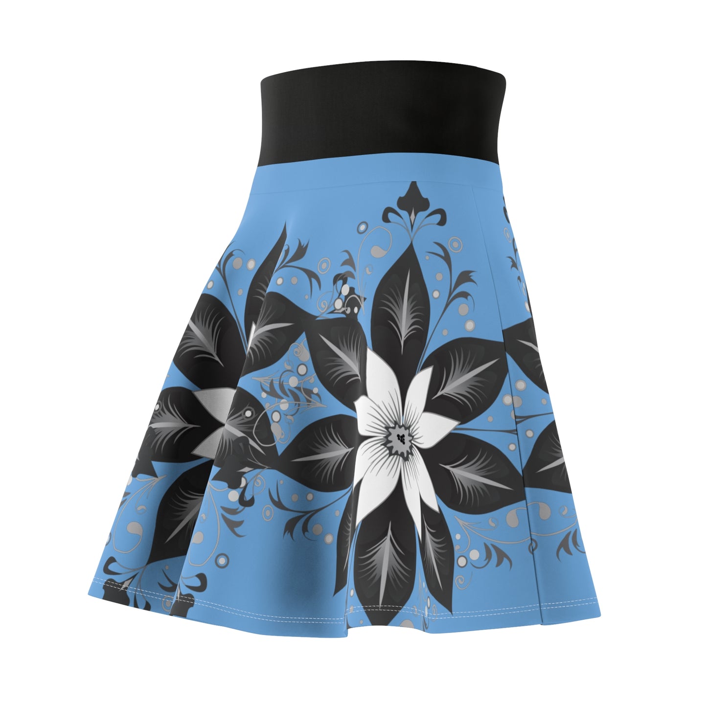 Chic Floral Women's Skater Skirt, Trendy Outfit, Casual Wear, Spring Fashion, Perfect for Parties, Floral Print Skirt