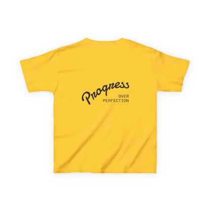 Kids Tee — ‘Progress Over Perfection’ Lotus Graphic