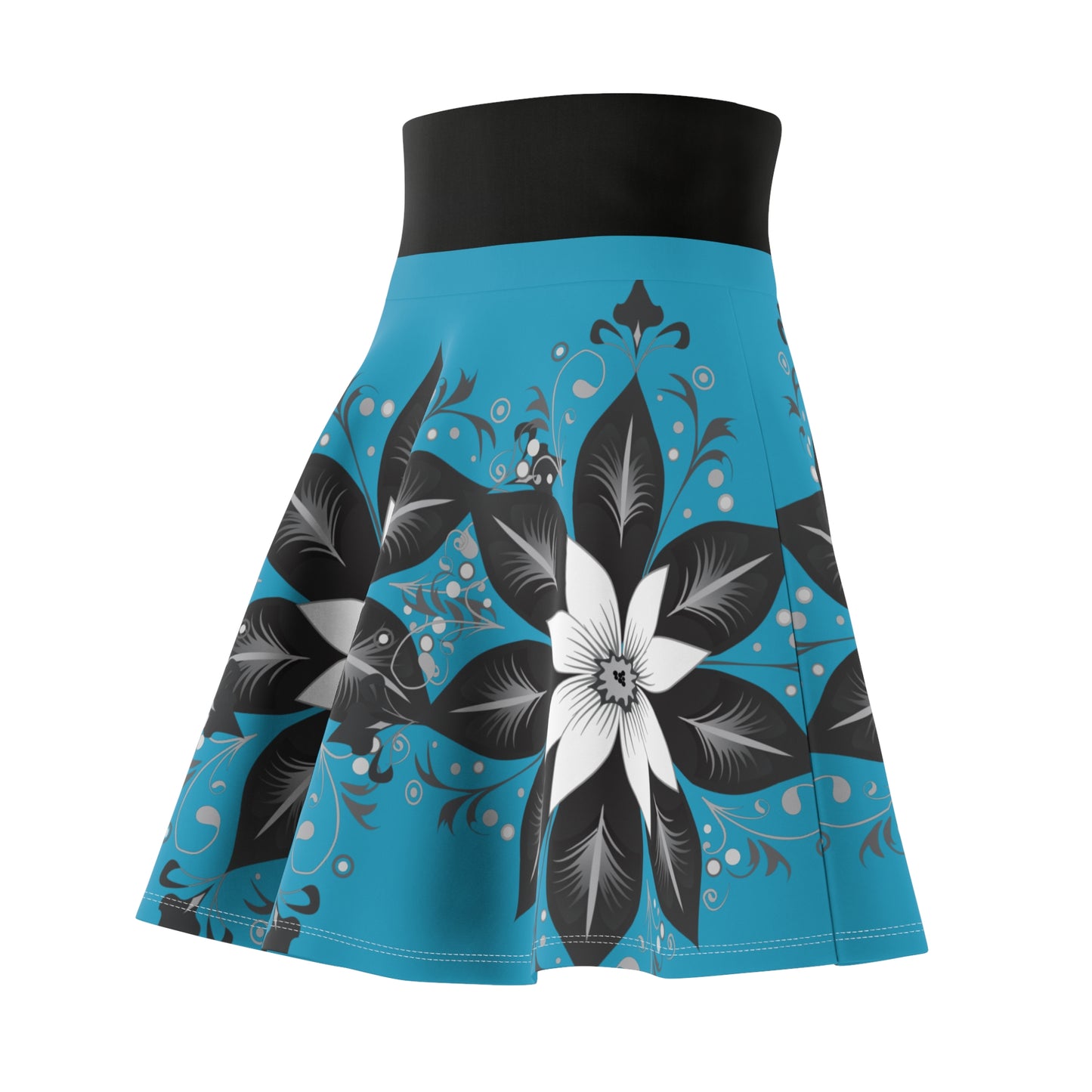 Chic Floral Women's Skater Skirt, Trendy Outfit, Casual Wear, Spring Fashion, Perfect for Parties, Floral Print Skirt