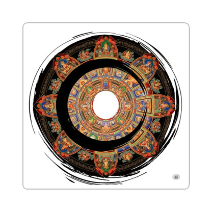 Vibrant Mandala Kiss-Cut Stickers, Decorative Laptop Decal, Bohemian Art, Spiritual Decor, Unique Gift for All Occasions