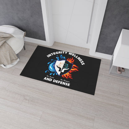 Integrity Wellness Floor Mat — "No Roots No Flowers" Shield Design