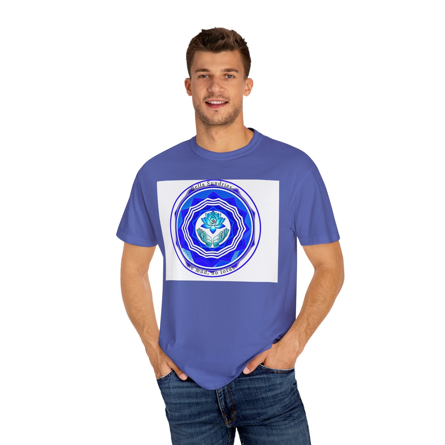 Meditative Lotus T-Shirt | Unisex Garment-Dyed Tee for Yoga Lovers, Mindfulness Wear, Gift for Meditation, Casual Style