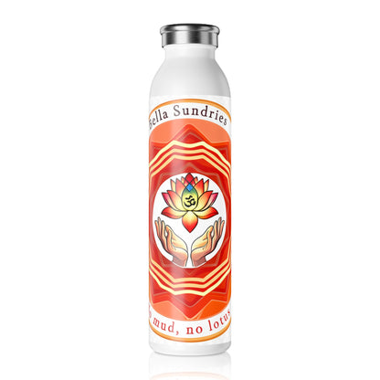 Lotus Design Slim Water Bottle, Yoga Hydration, Eco-Friendly Gift, Gym Water Bottle, Inspirational Drinkware