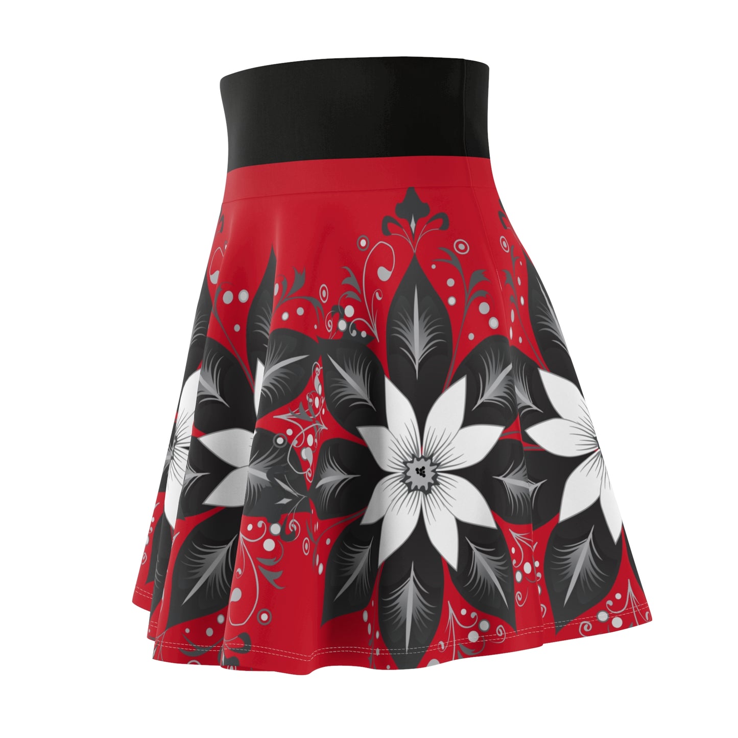 Chic Floral Women's Skater Skirt, Trendy Outfit, Casual Wear, Spring Fashion, Perfect for Parties, Floral Print Skirt