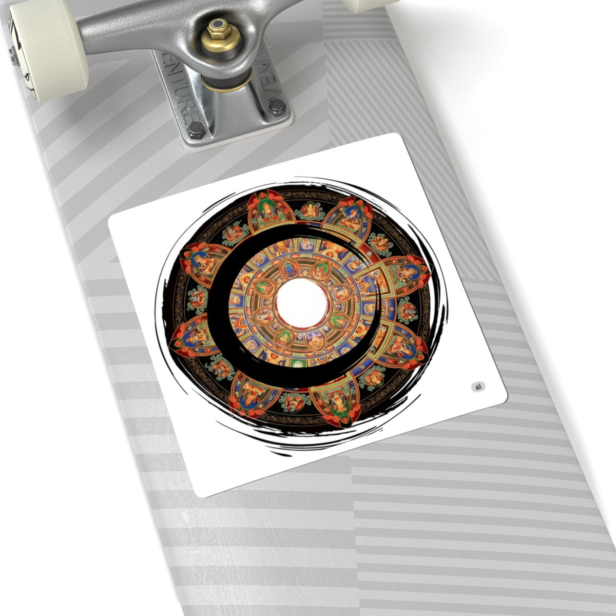 Vibrant Mandala Kiss-Cut Stickers, Decorative Laptop Decal, Bohemian Art, Spiritual Decor, Unique Gift for All Occasions