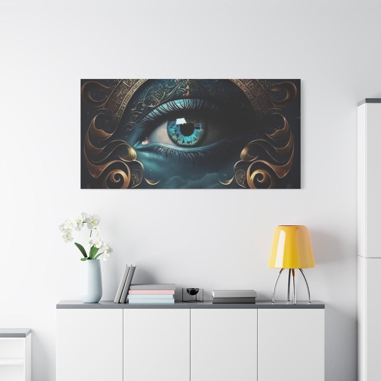 Mystical Eye Canvas Wall Art, Boho Decor, Home Wall Art, Unique Gift, Modern Artwork, Eye Design