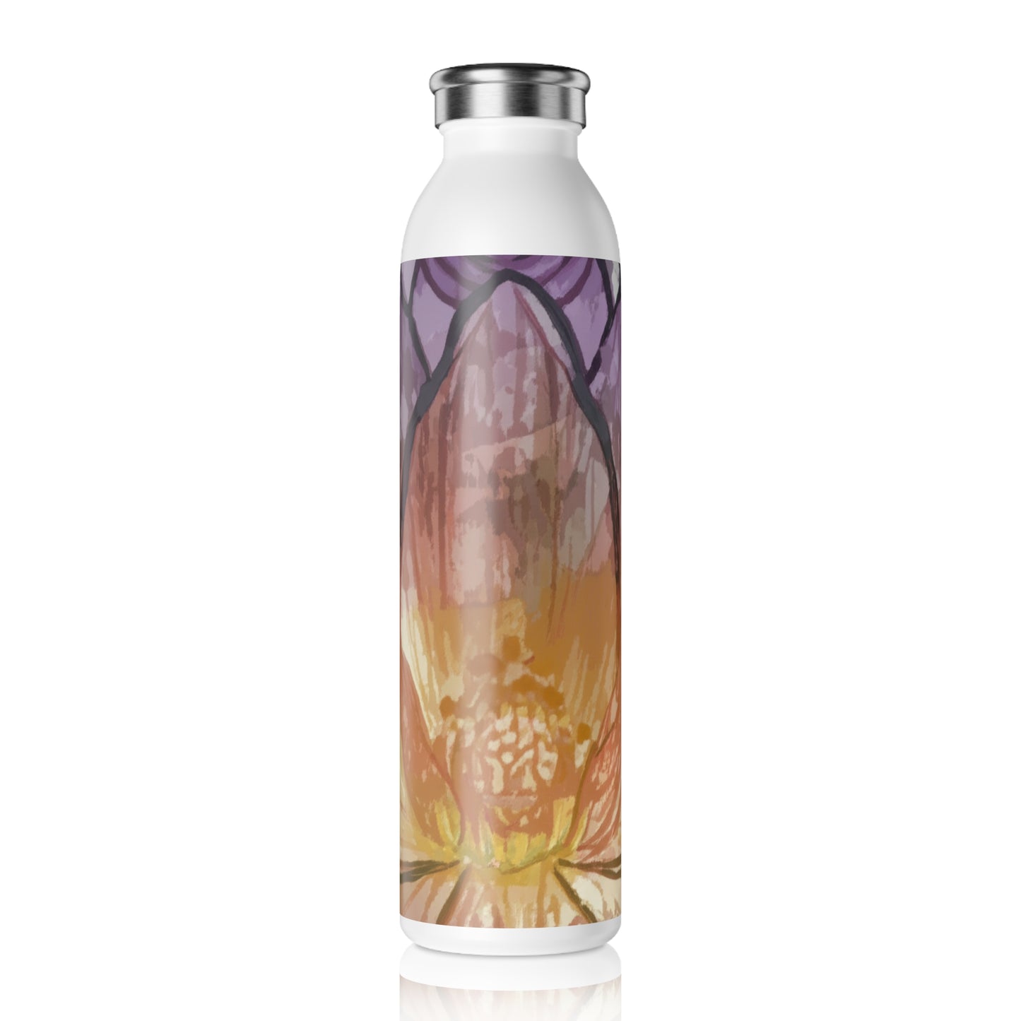 Stylish Floral Slim Water Bottle - Eco-Friendly Drinkware for Yoga, Fitness, Travel, Gifts, Home Décor
