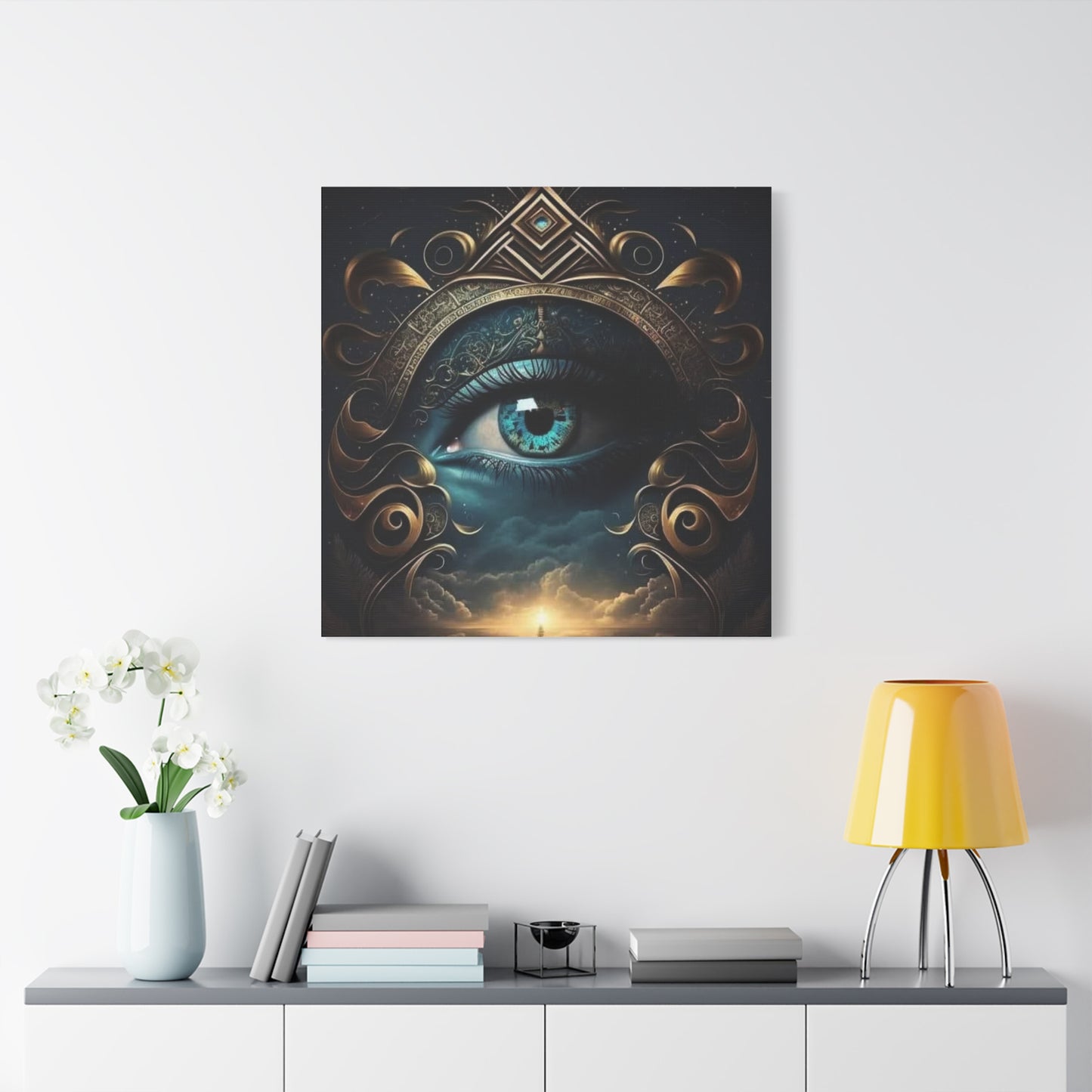 Mystical Eye Canvas Wall Art, Boho Decor, Home Wall Art, Unique Gift, Modern Artwork, Eye Design
