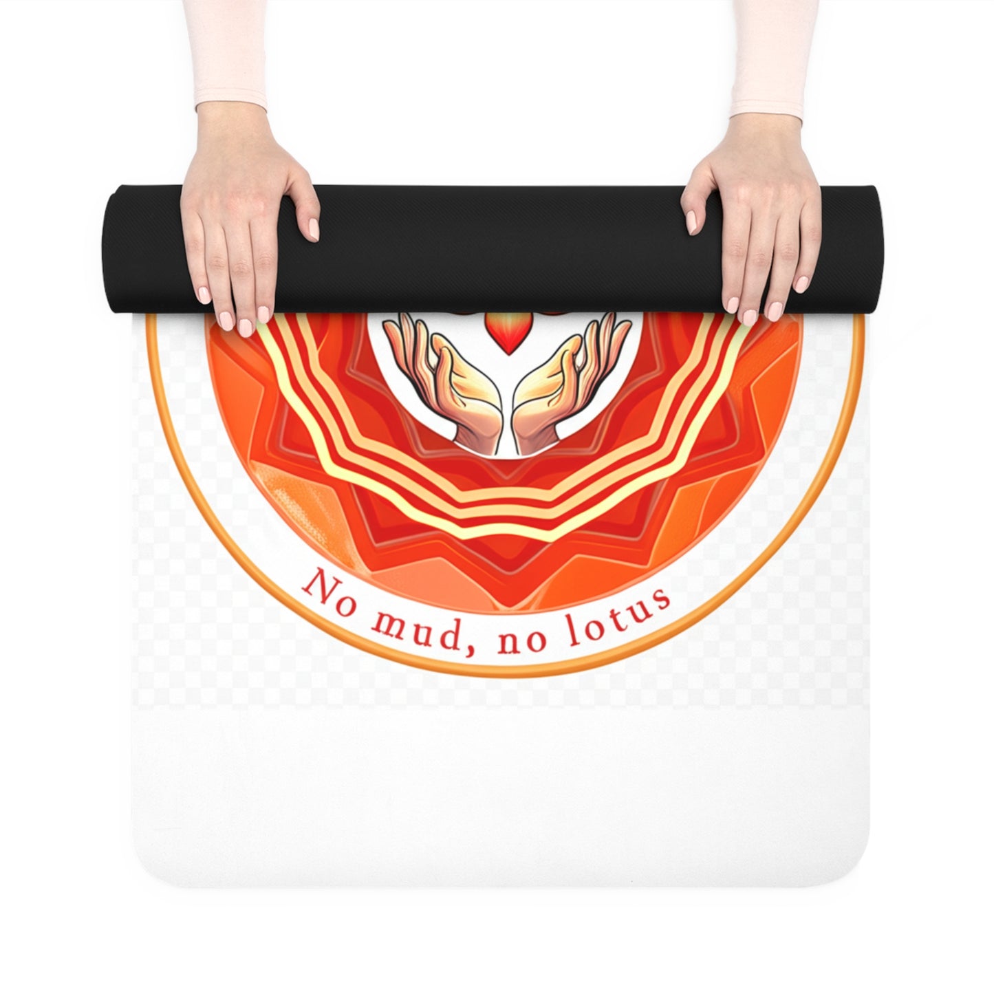 Om & Lotus Design Rubber Yoga Mat | Eco-Friendly, Non-Slip, Yoga Gift for Meditation, Home Practice, Fitness