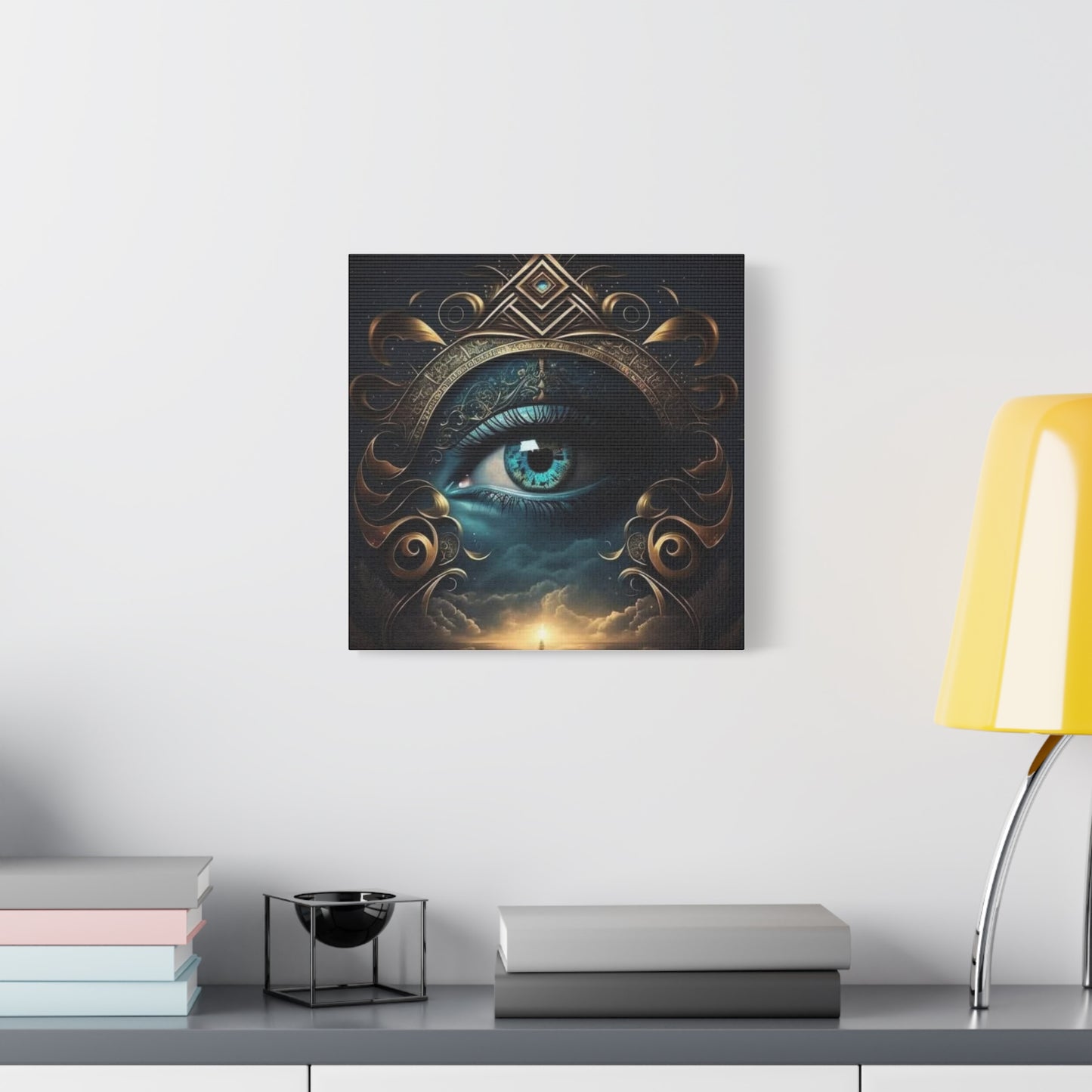 Mystical Eye Canvas Wall Art, Boho Decor, Home Wall Art, Unique Gift, Modern Artwork, Eye Design