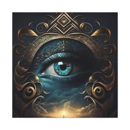 Mystical Eye Canvas Wall Art, Boho Decor, Home Wall Art, Unique Gift, Modern Artwork, Eye Design