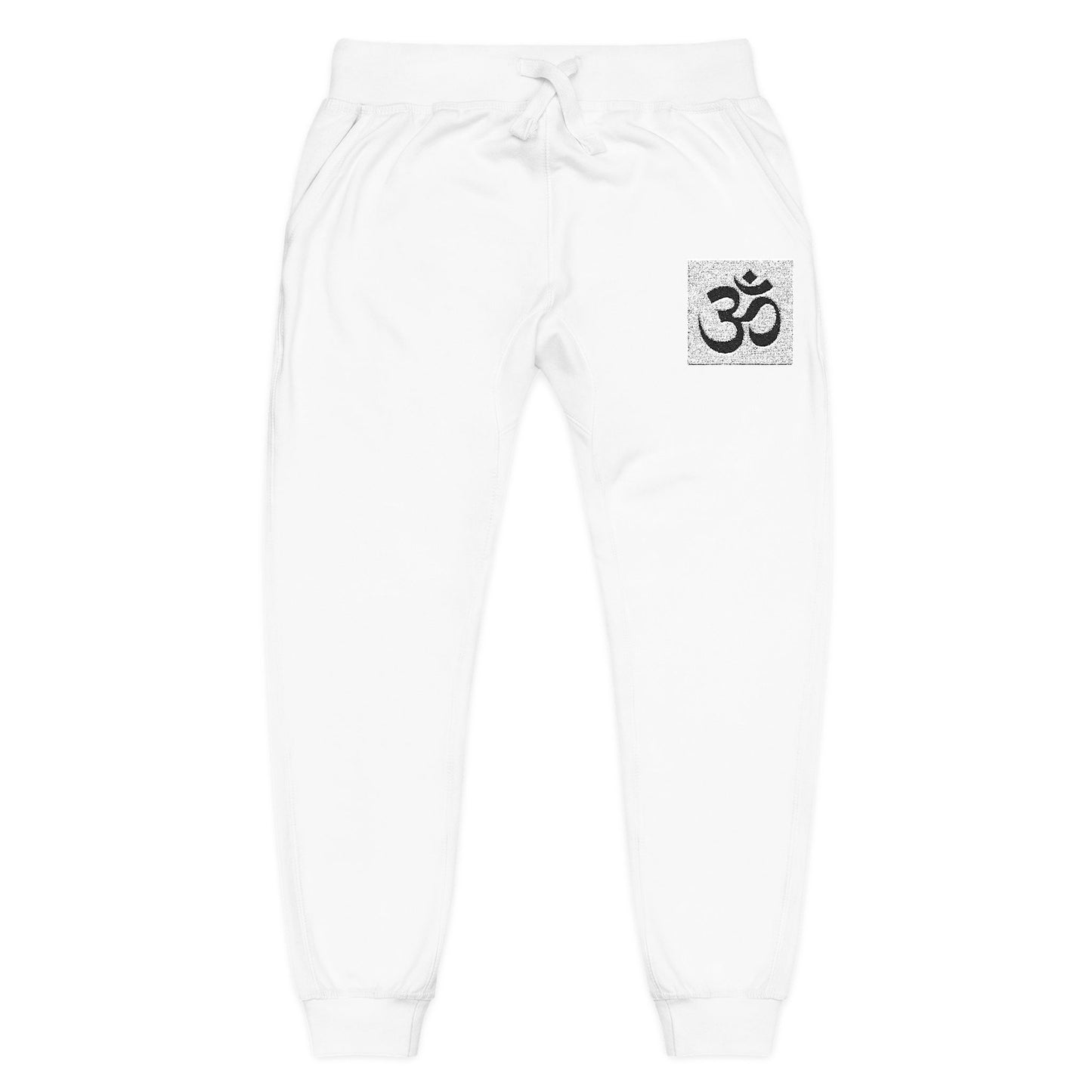Cozy Unisex Fleece Sweatpants with Embroidered Design, Relaxed Fit Lounge Pants, Travel Joggers, Gift for Her/Him, Stylish Athleisure