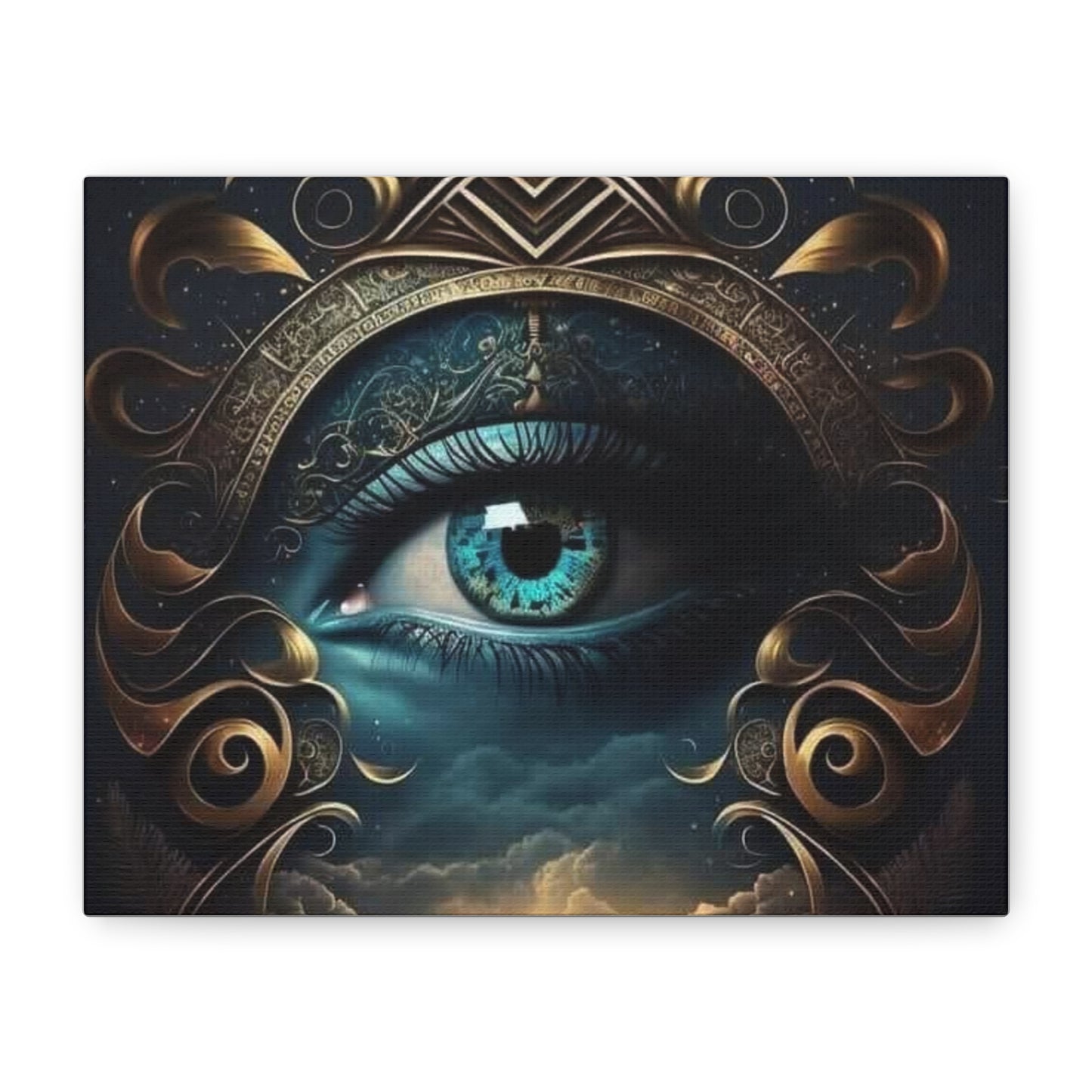 Mystical Eye Canvas Wall Art, Boho Decor, Home Wall Art, Unique Gift, Modern Artwork, Eye Design