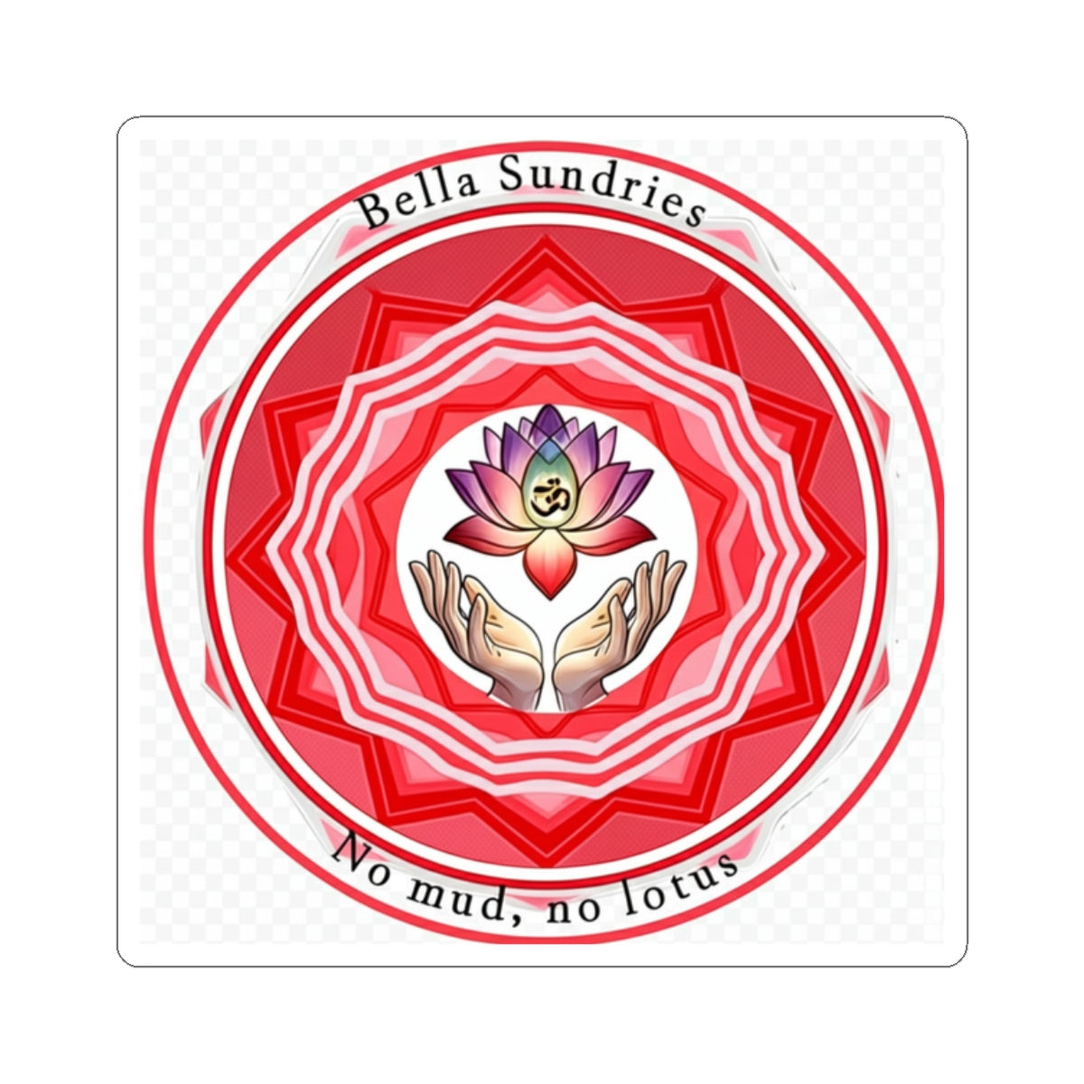 Lotus Hands Sticker, Spiritual Art Sticker, Mindfulness Decor, Yoga Gift, Meditation Sticker