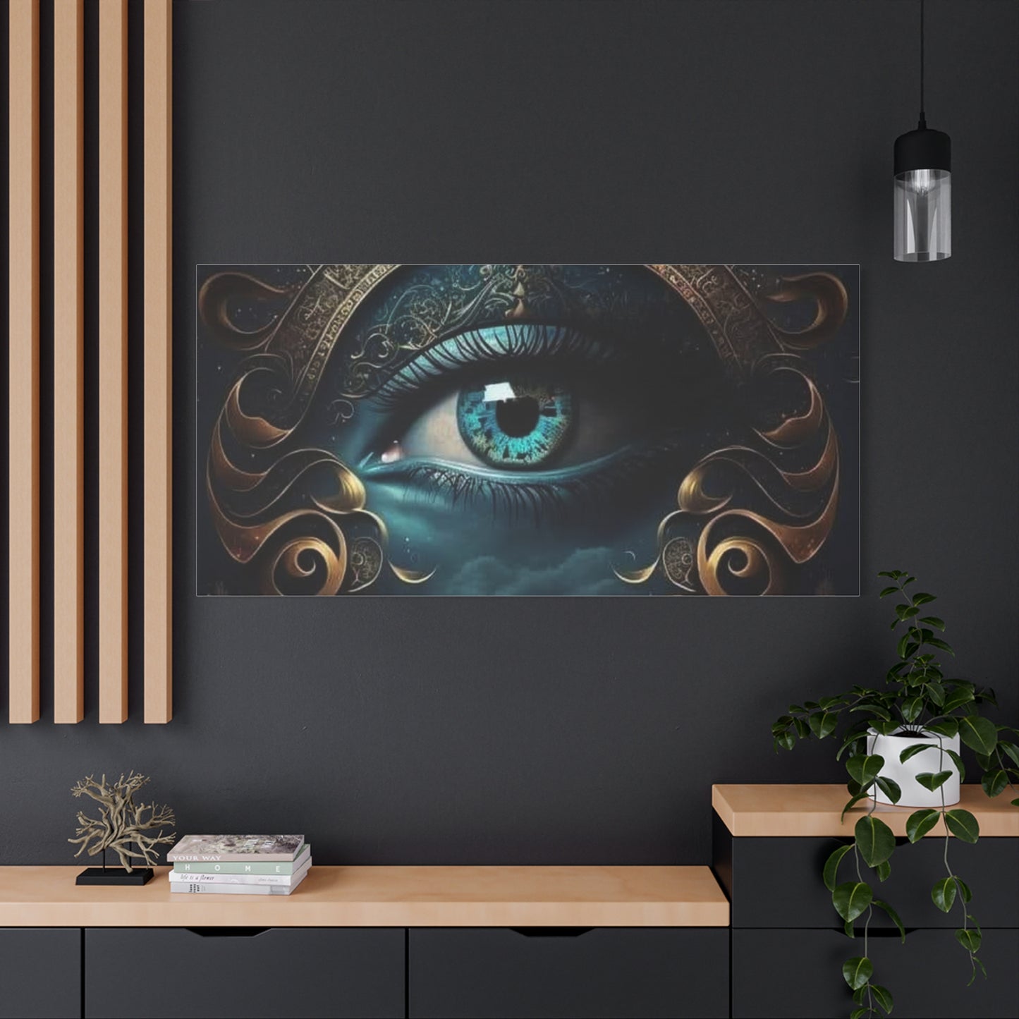 Mystical Eye Canvas Wall Art, Boho Decor, Home Wall Art, Unique Gift, Modern Artwork, Eye Design