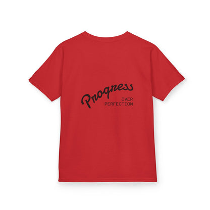 Kids Tee — ‘Progress Over Perfection’ Lotus Graphic