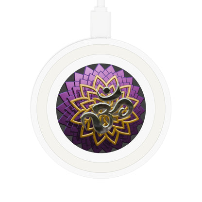 Decorative Wireless Charging Pad - Quake Design, Unique Phone Charger, Mandala Art, Stylish Desk Accessory, Perfect Gift for Tech Lovers