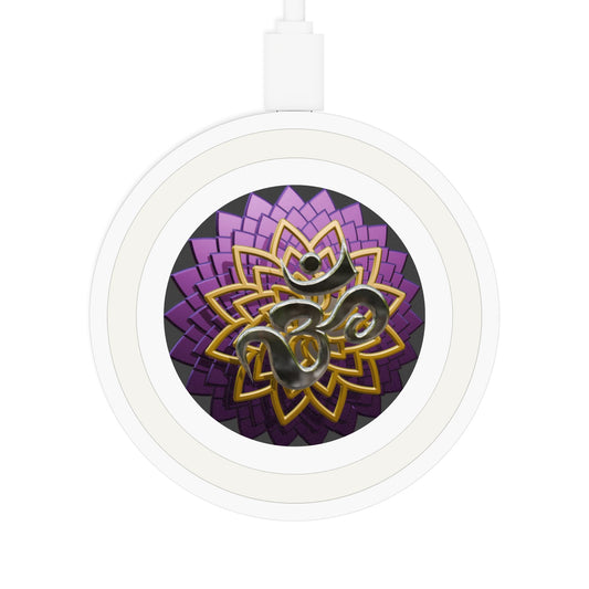 Decorative Wireless Charging Pad - Quake Design, Unique Phone Charger, Mandala Art, Stylish Desk Accessory, Perfect Gift for Tech Lovers