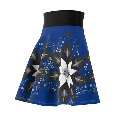 Chic Floral Women's Skater Skirt, Trendy Outfit, Casual Wear, Spring Fashion, Perfect for Parties, Floral Print Skirt