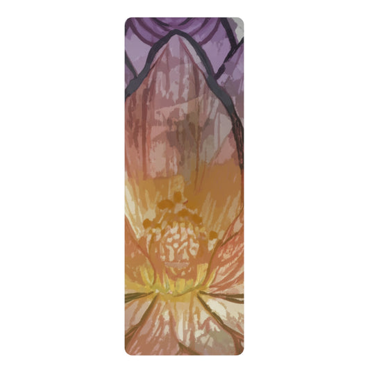 Blooming Lotus Rubber Yoga Mat | Eco-Friendly Exercise, Fitness, Meditation, Gift for Yoga Lovers