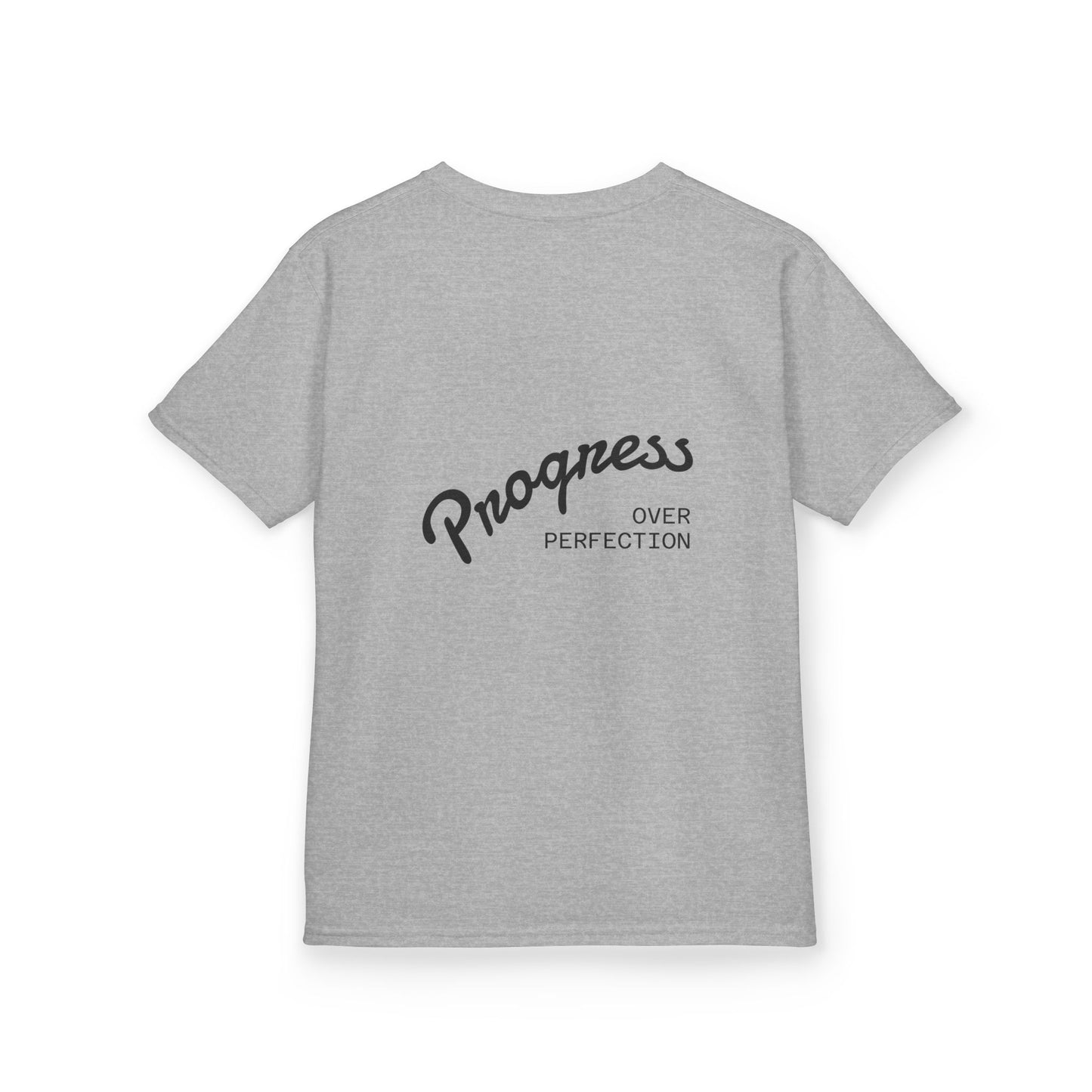 Kids Tee — ‘Progress Over Perfection’ Lotus Graphic