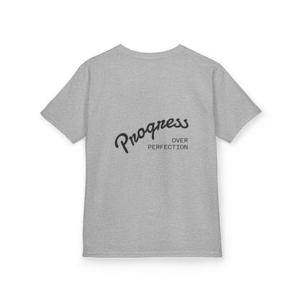 Kids Tee — ‘Progress Over Perfection’ Lotus Graphic
