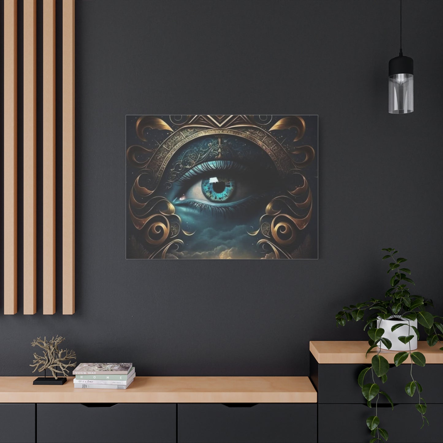 Mystical Eye Canvas Wall Art, Boho Decor, Home Wall Art, Unique Gift, Modern Artwork, Eye Design