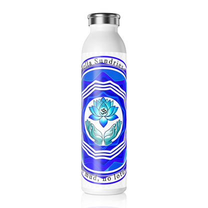 Mindful Lotus Slim Water Bottle, Motivational Hydration, Eco-Friendly Drinkware, Yoga Gift, Inspirational Wellness