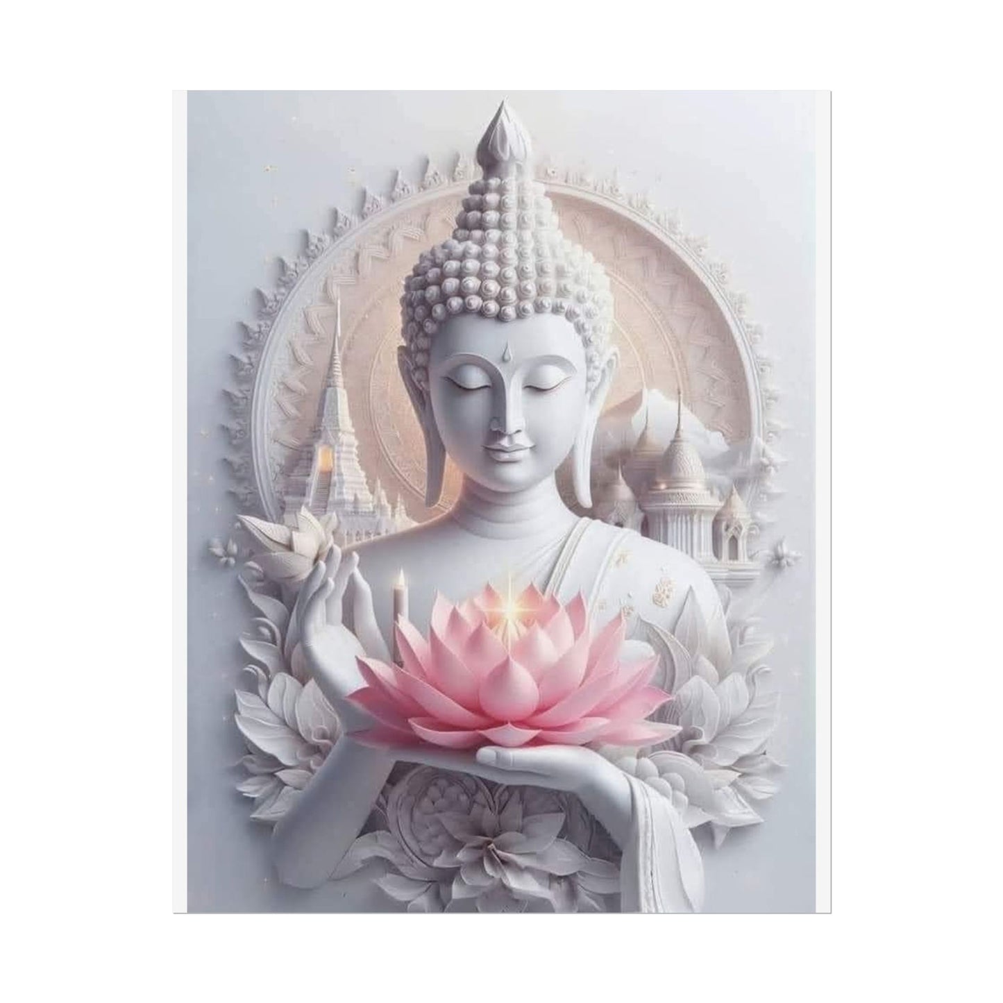 Zen Buddha Rolled Posters | Spiritual Wall Art, Meditation Decor, Mindfulness Gift, Lotus Flower Print, Home Aesthetic