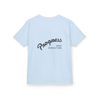 Kids Tee — ‘Progress Over Perfection’ Lotus Graphic