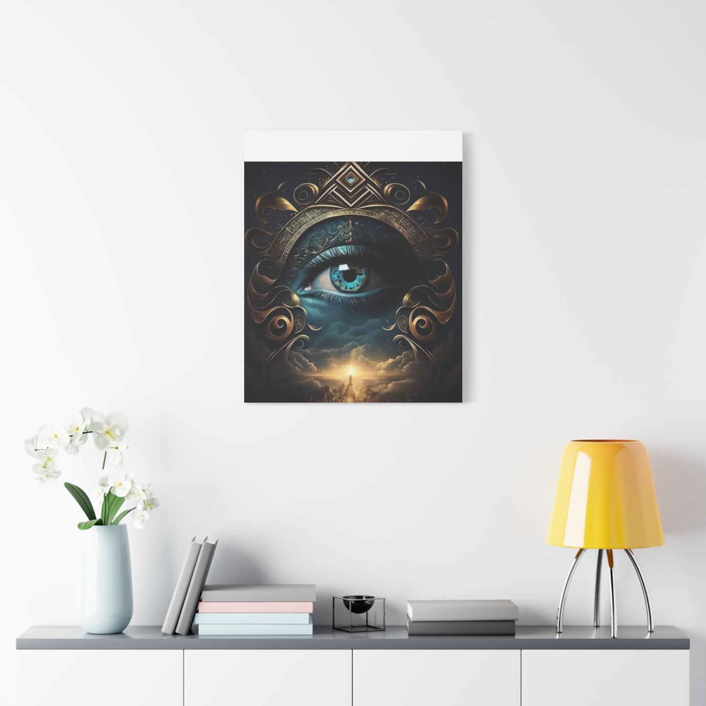 Mystical Eye Canvas Wall Art, Boho Decor, Home Wall Art, Unique Gift, Modern Artwork, Eye Design